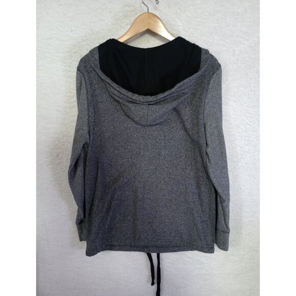 Morse Code 1/4 Zip Long Sleeve Hoodie Hooded Zippered Pockets Gray Men's L - Picture 10 of 11